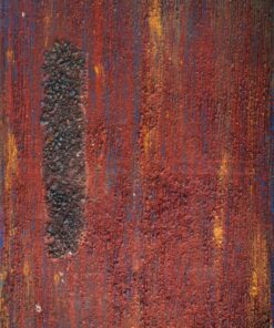 Il segno e le cromie delle superfici di questa tela sono come una scia di “liquido biologico” Sergio Mario Illuminato