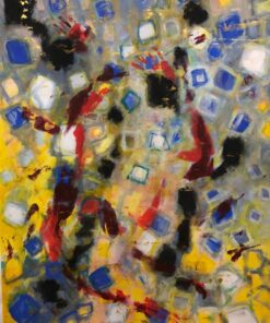 Monica Argentino mista su tela astratto