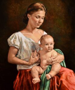 Emanuele Attadia bimbo olio su tela figurativo