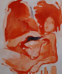 Michele Stagni acrilico su carta figura femminile