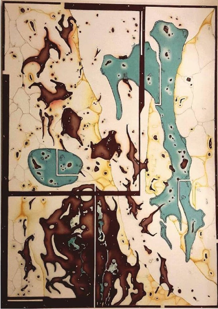 Quadro realizzato con caschetto Vittorio Menditto