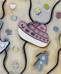 Andrea Benetti olio su tela Aerei Auto Barche