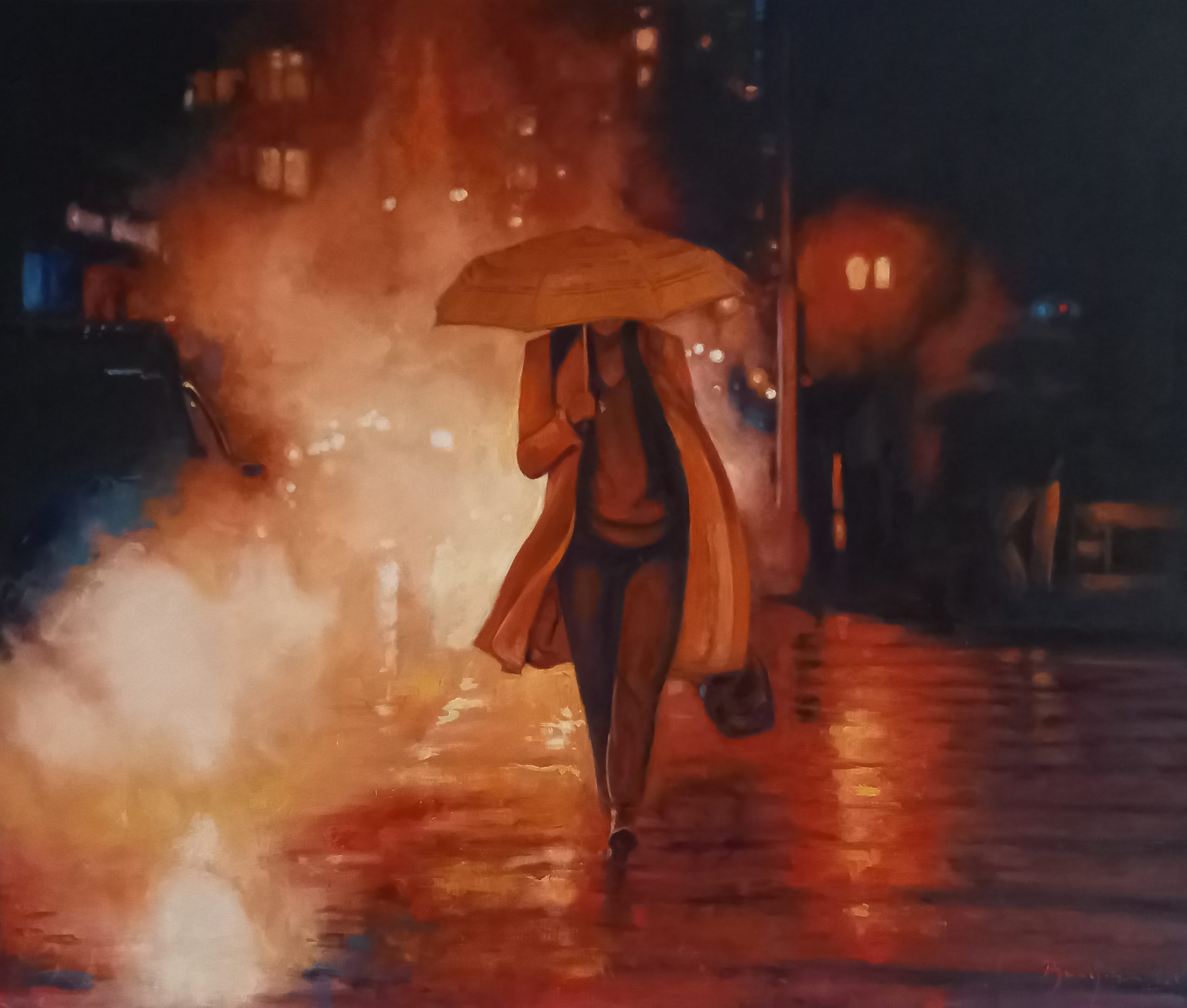 Olio su tela Emanuele Biagioni urbano