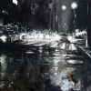 Emanuele Biagioni olio su tela urbano strada