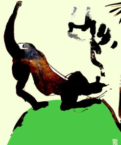 Disegno ad inchiostro su carta e Stampa Giclèe su Forex pop art elisabetta randi