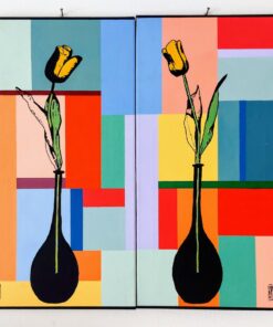 Nicoletta Belli acrilico su tela fiori natura