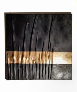 "Descending into gold" di Emanuele Marchetti - Tecnica mista su tela - Astratto - 50x50x1,5cm