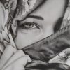 Barbara Sirtoli grafite e carboncino su carta Strathmore Volto di donna