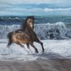 Acrilico su tela figurativo cavallo mare Lorenzo Sperzaga