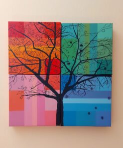 Nicoletta Belli acrilico su tela albero natura