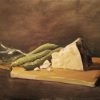 Michele Bellini olio su cartone telato cibo formaggio