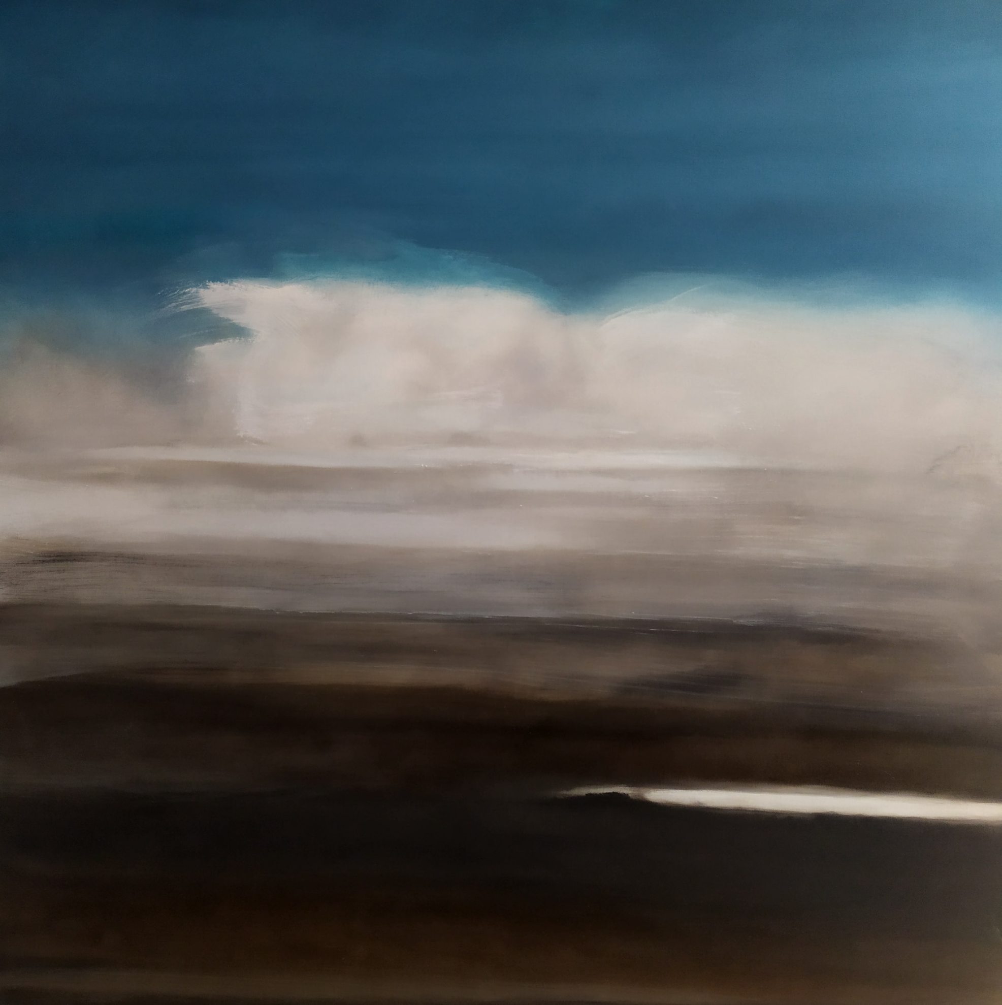 olio bitume e cera d'api su tela Luciana Livi cielo, nuvole