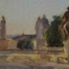 Michele Bellini olio su cartone telato paesaggio