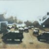 Claudio Coltura spraypaint on canvas traffico automobili
