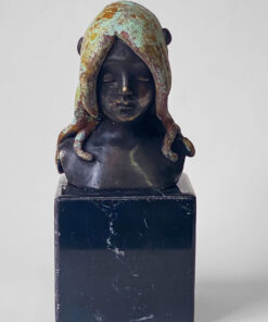 Tangled girl" di Francesca Dalla Benedetta - Bronzo e Marmo - Figurativo - 8x19x8 cm