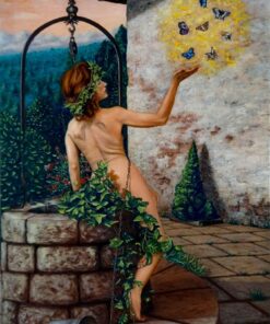 Angelo Lotti Il dipinto rappresenta una divinità che esce da un pozzo