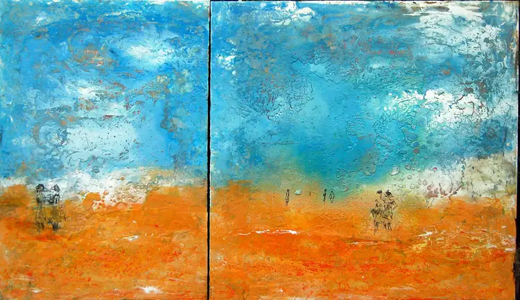 tecnica mista con resina su tela Giusy Lauriola