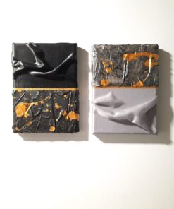 "Pianeta X pt.1 & Pianeta X pt.2" di Emanuele Marchetti - Tecnica mista su tela - Astratto - 26x18x1,5cm