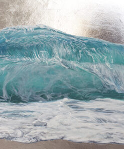 acrilico e doratura su legno onda marina Lorenzo Sperzaga