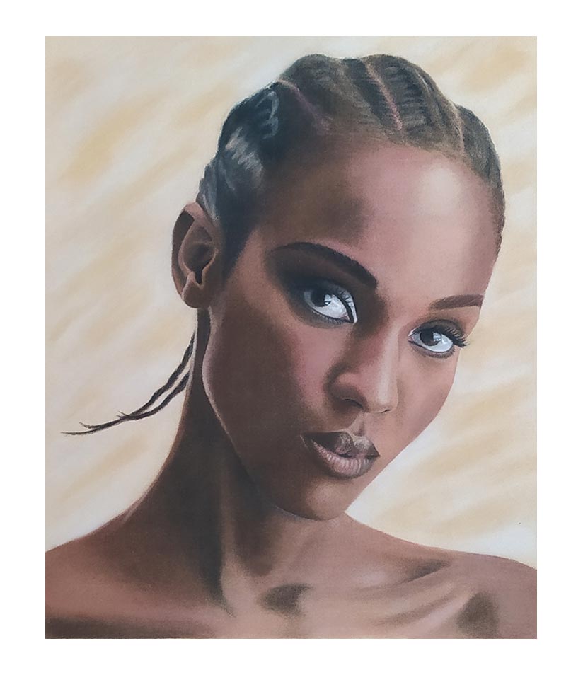 Barbara Sirtoli grafite e carboncino su carta Strathmore Ritratto Donna