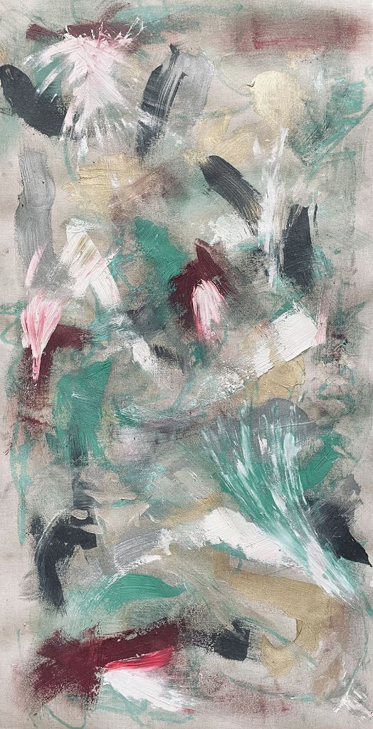 olio, acrilico su carta telata Domenico Cristiano Torre. Visione dei colori in una composizione libera. Emilio Vedova è l'artista che mi ispira