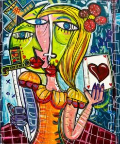 Alessandro Siviglia Un ritratto di donna in stile cubista contemporaneo