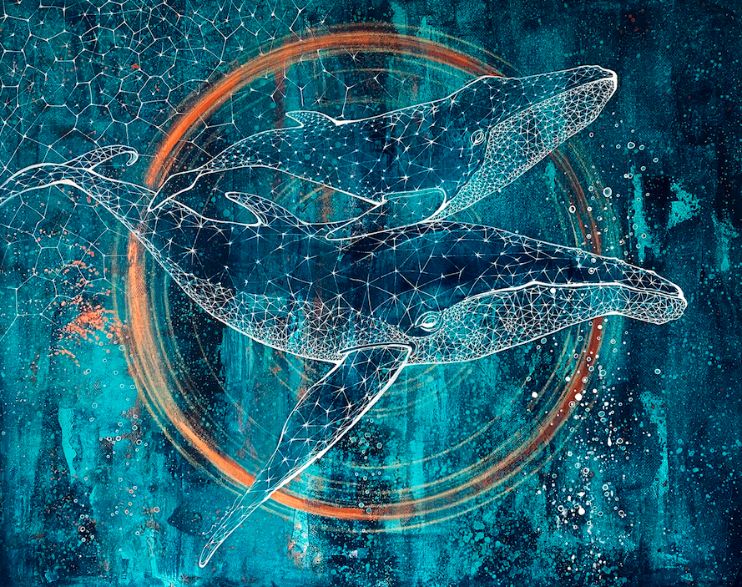 Nadia Lysakowsa Acrilico su tela Cetaceo