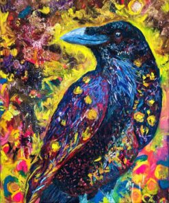 Corvo olio su tela Chiara Magni