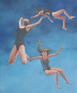 Lorenzo Sperzaga Acrilico su tela figurativo donne cielo