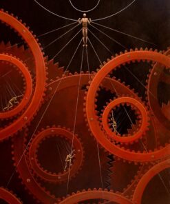 surrealismo acrilico su pannello di legno Steve Magnani