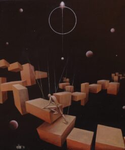 Acrilico su legno surrealismo Steve Magnani