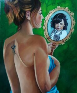 Figurativo umano olio su tela