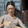 Simona Zecca Olio su tela con foglia d'oro e pasta acrilica modellante figurativo ritratto